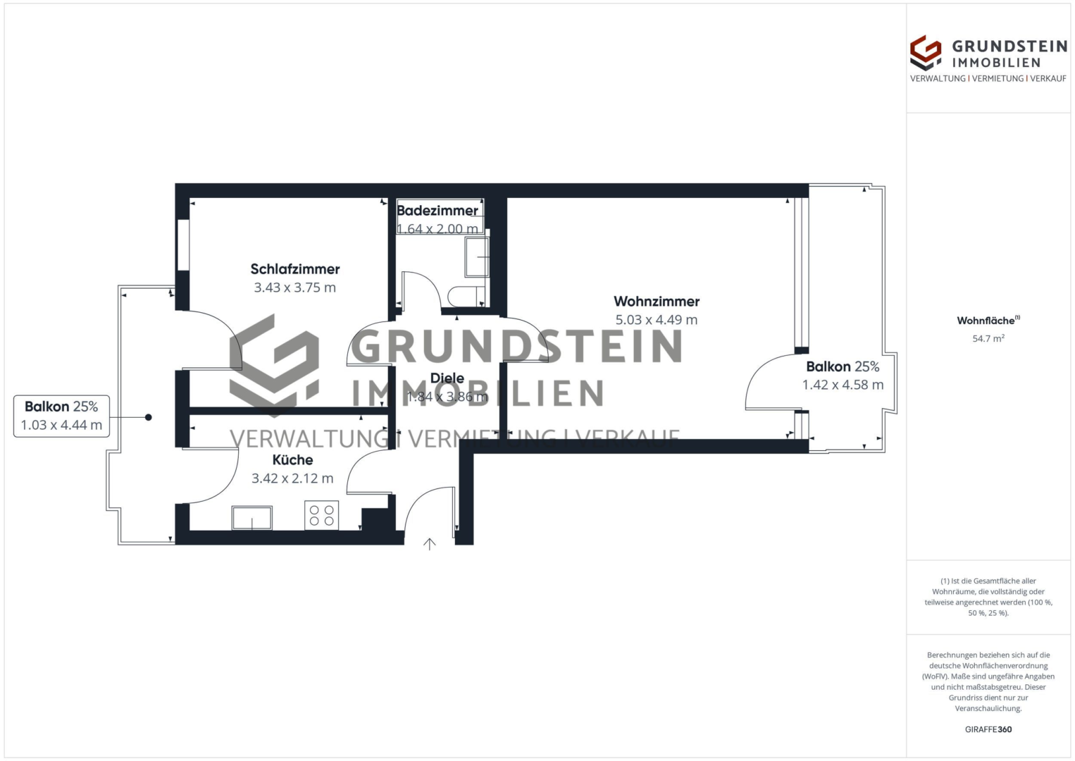 Grundriss der Wohnung