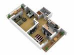 2-Zimmer-Wohnung mit Panoramablick in Oberau - Grundriss visualisiert